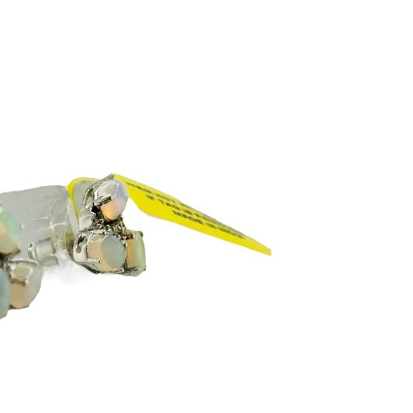 NWT Chuck Clemency Sterling Silver 3 Opal Clear Topaz Stud Earrings Designer - Picture 4 of 11